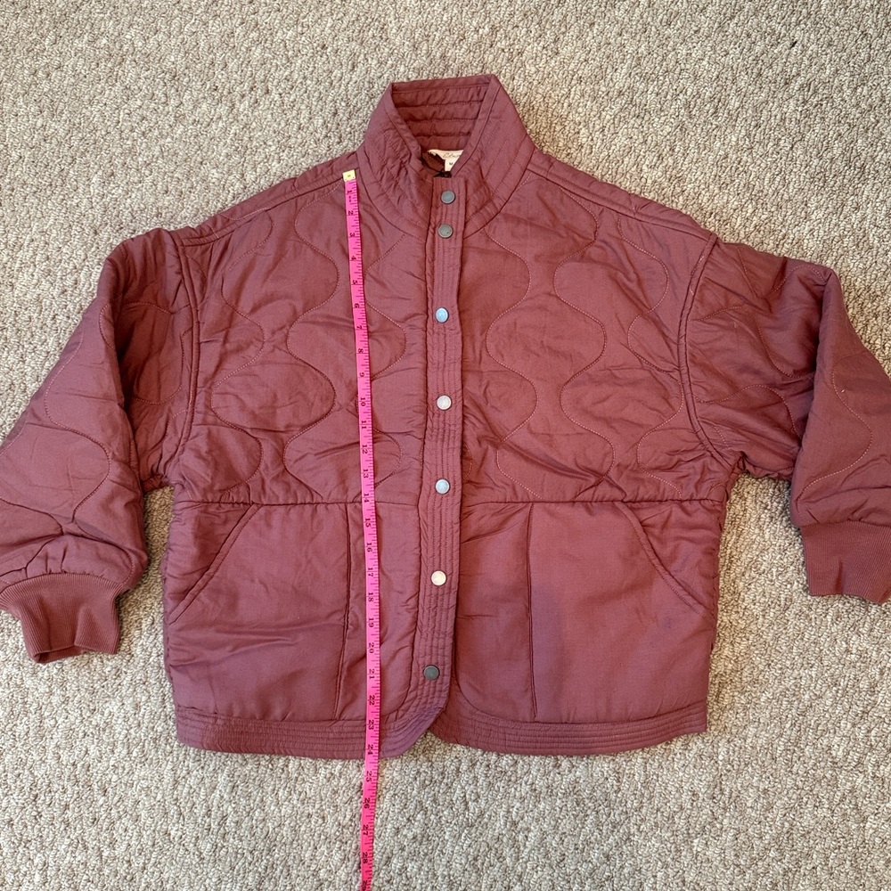 Quilted Burgundy Jacket by Elan size Large - Picture 3 of 8